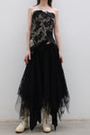 Marc Le Bihan lace embroidered skirt 2596 series plant dyeing France MLB-2596-HEILS black lace embroidery